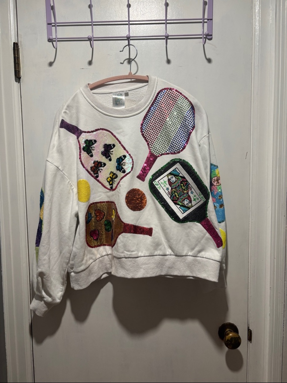 QUEEN OF SPARKLES pickleball crewneck sweatshirt